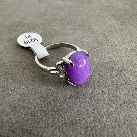 Purple & Silver Stone Fashion Ring - Picture 5 of 7